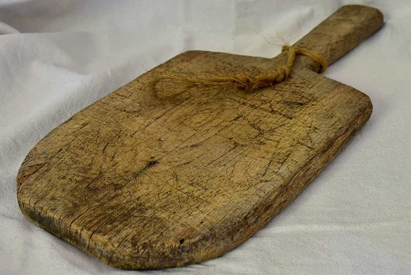 Rustic antique French cutting board with extra long handle 22½" x 9¾"