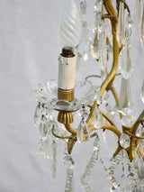 Mid-century Italian demi-crystal chandelier with 4 lights 25½"