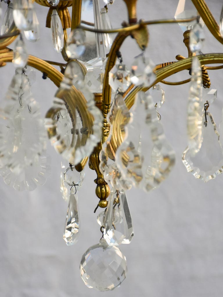 Mid-century Italian demi-crystal chandelier with 4 lights 25½"
