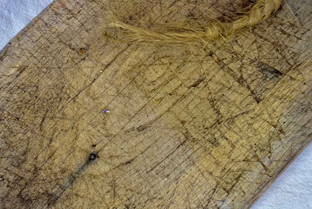 Rustic antique French cutting board with extra long handle 22½" x 9¾"