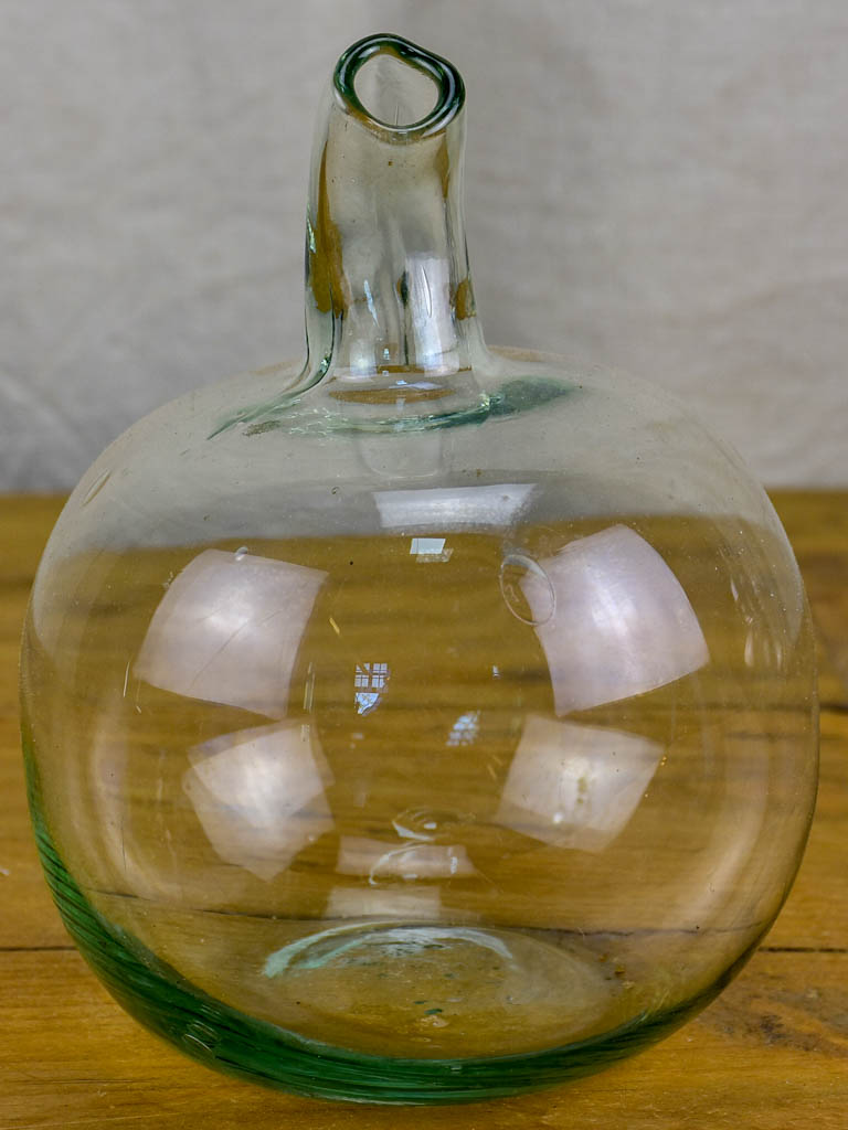 Antique hand blown glass apple shaped bottle for Calvados