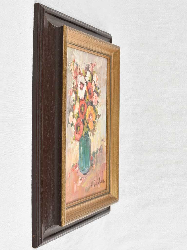 Signed original 1960s floral paintings