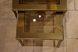 Nesting tables, brass and tinted glass, 1960s - 3