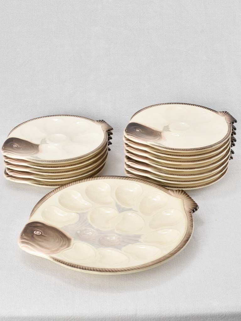 13 piece oyster service Longwy