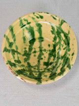 Small vintage bowl from Drôme - yellow and green 8"