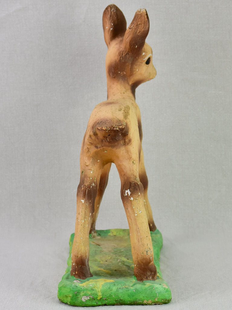 Mid-century French sculpture of a baby deer 17¼"