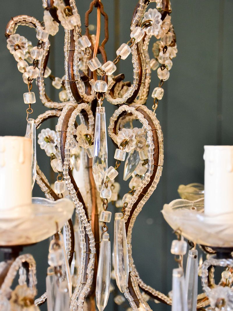 False pair of mid century Italian chandeliers