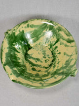 Vintage French bowl from Drôme - yellow and green 13¾"