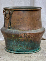 19th Century French chocolate copper cauldron 24¾"