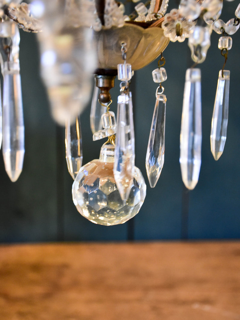 False pair of mid century Italian chandeliers