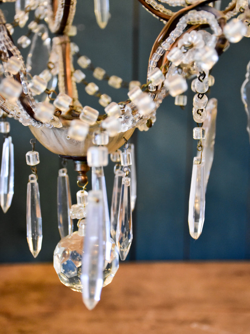 False pair of mid century Italian chandeliers