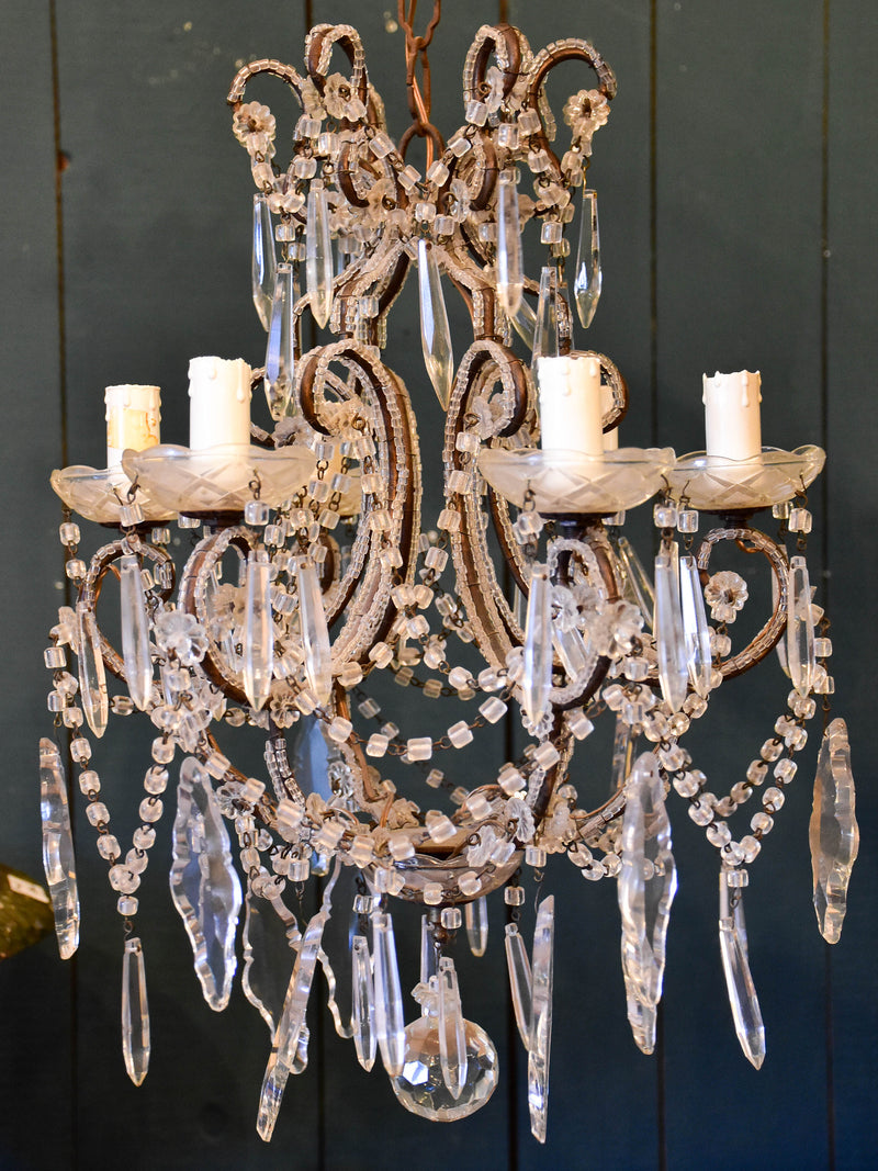 False pair of mid century Italian chandeliers