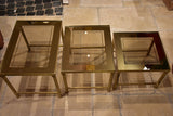 Nesting tables, brass and tinted glass, 1960s - 3