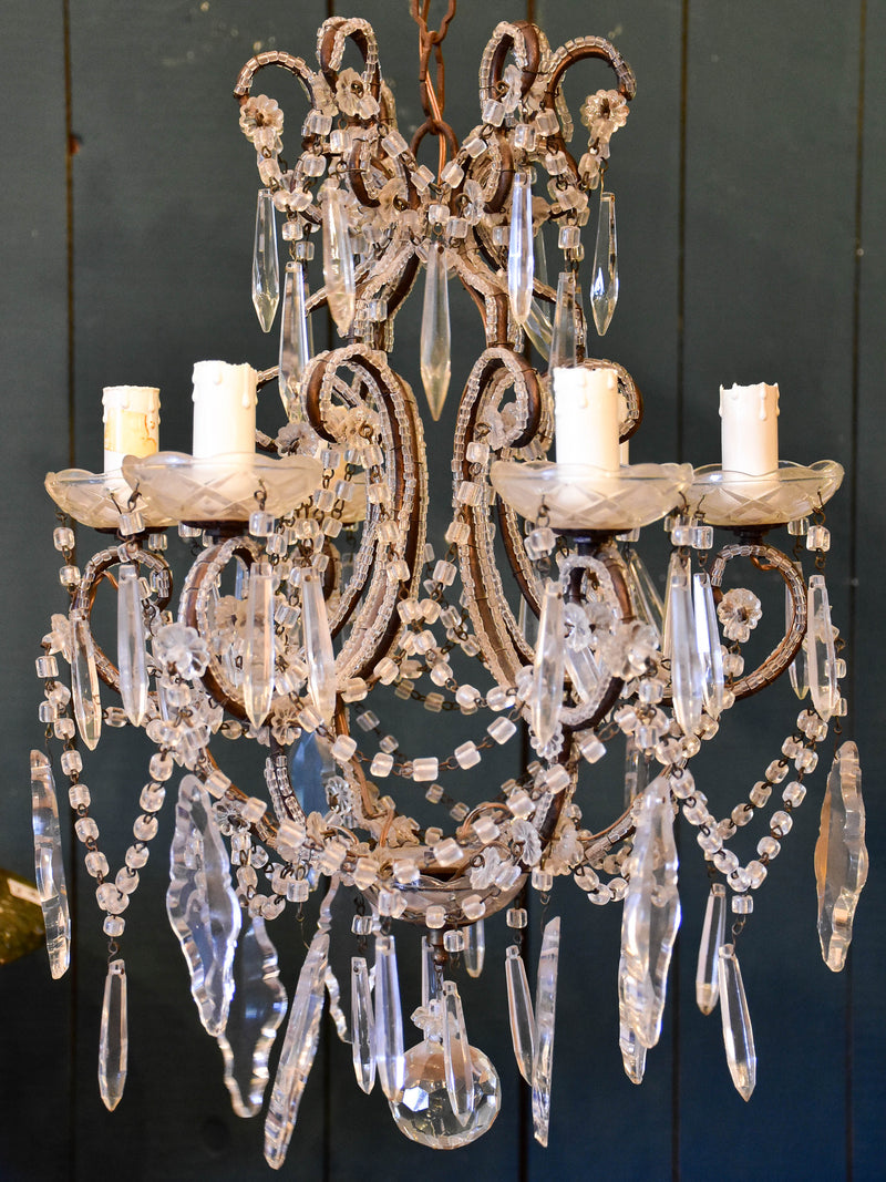 False pair of mid century Italian chandeliers