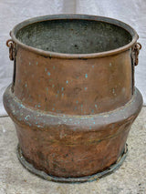19th Century French chocolate copper cauldron 24¾"