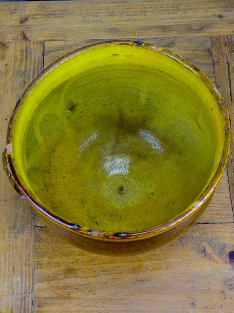 Antique French soup tureen with brown glaze