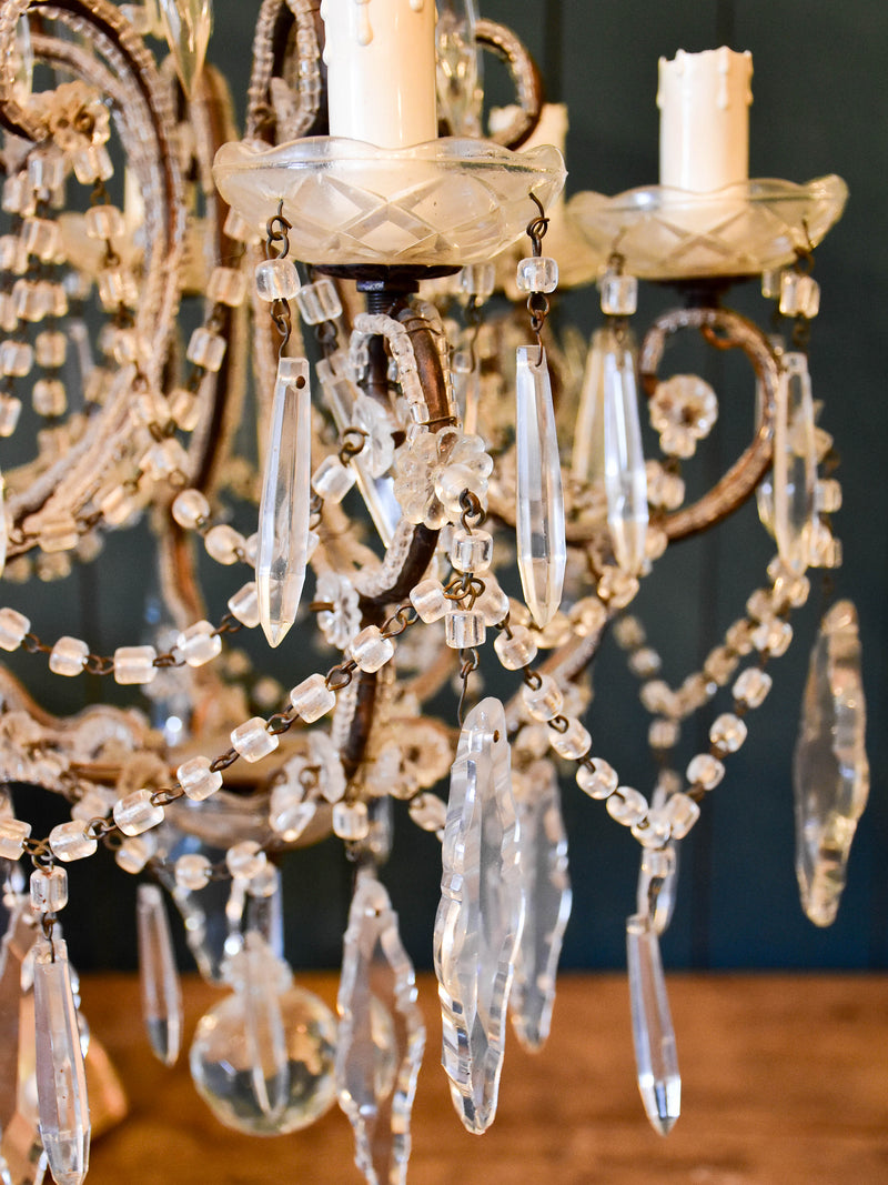 False pair of mid century Italian chandeliers
