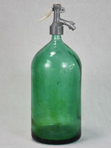 Large antique seltzer bottle - green 14½"