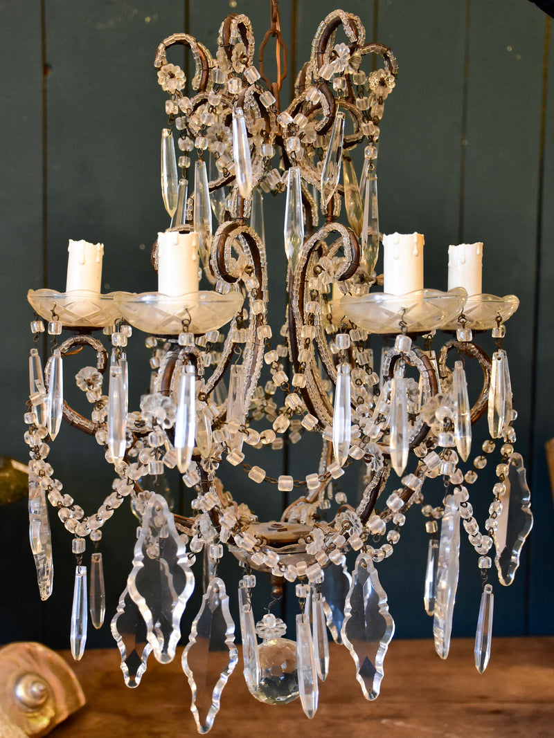 False pair of mid century Italian chandeliers