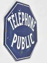 Vintage enamel sign - Telephone Public 11¾"