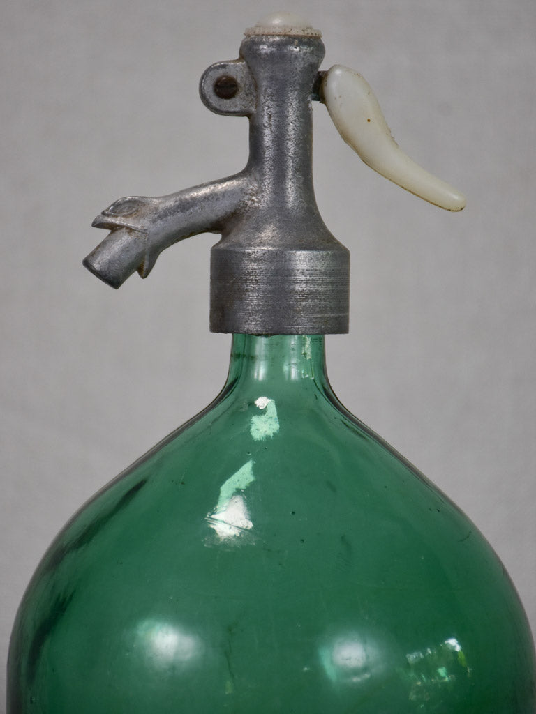 Large antique seltzer bottle - green 14½"