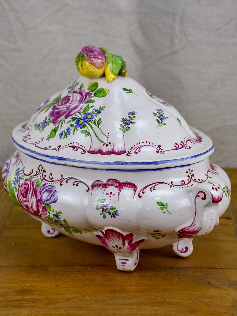 Antique French soup tureen attributed to Veuve Perrin, Marseille