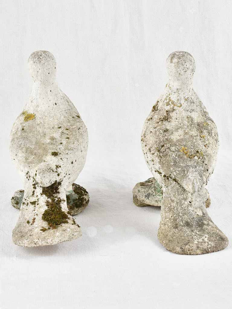 Pair of vintage garden pigeon sculptures