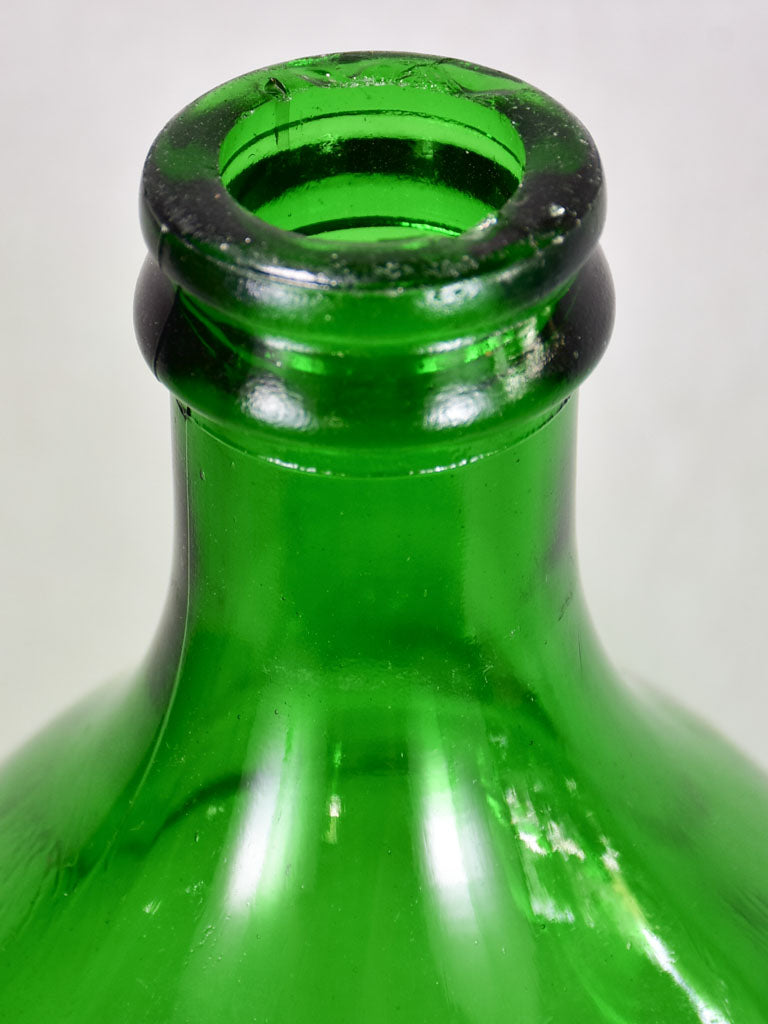 Large green Italian demijohn bottle - green 26"
