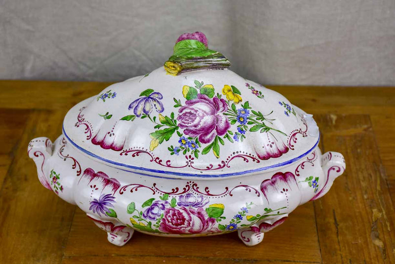 Antique French soup tureen attributed to Veuve Perrin, Marseille