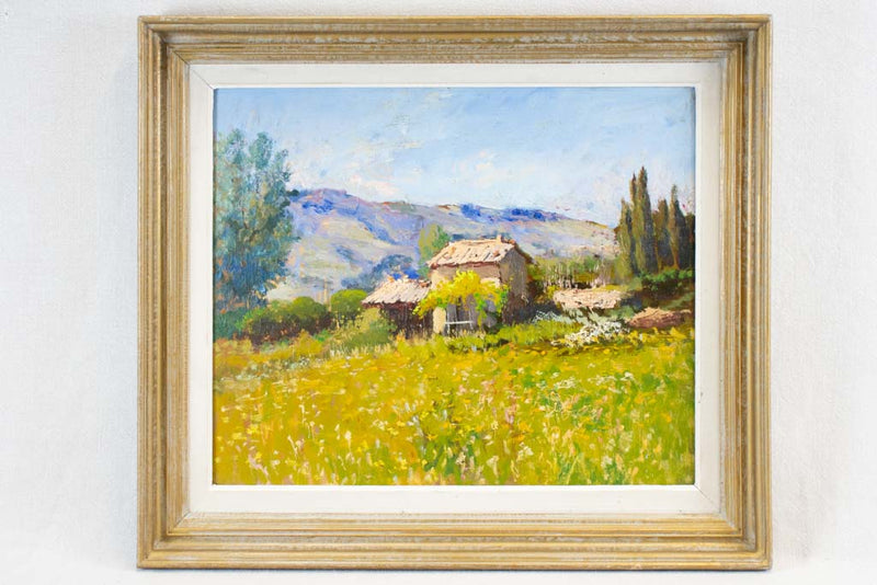 Stone farmhouse in a prairie - Provence - unsigned 19¾" x 22½"