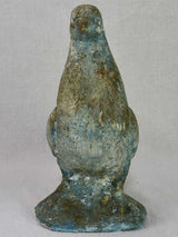 Three vintage French dove sculptures with blue patina