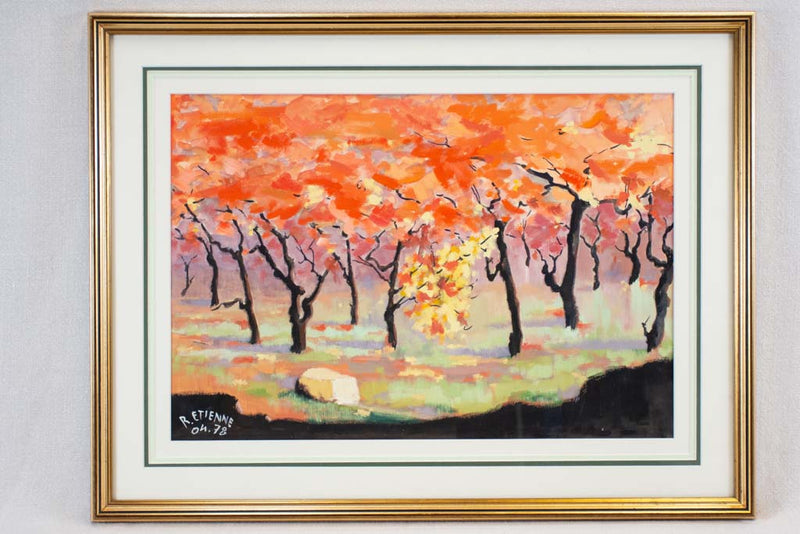 Autumnal vineyard artwork by R Etienne