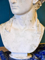 Antique French bust of Augustus wearing a crown