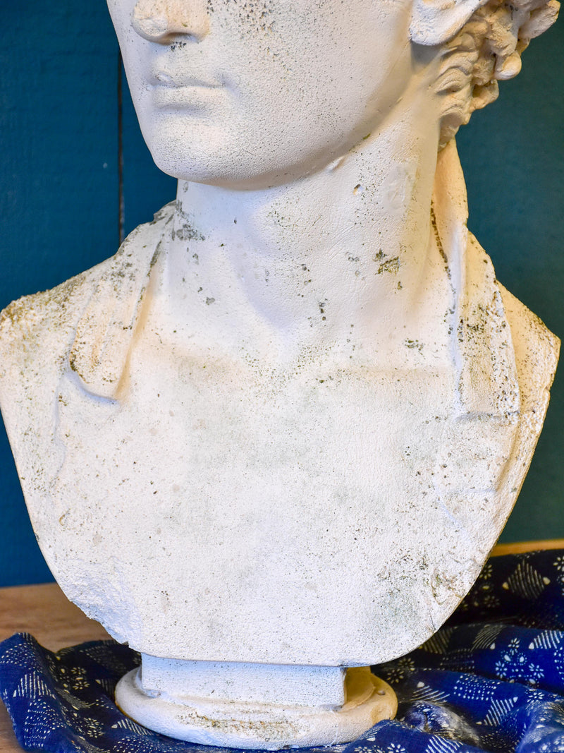 Antique French bust of Augustus wearing a crown