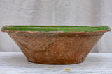 19th Century French preserving bowl with green glaze 16½" diameter