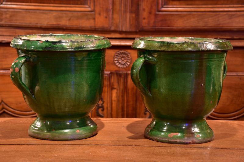 Castelnaudary planters, green 19th-century (two)