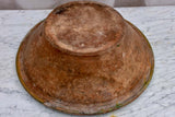 19th Century French preserving bowl with green glaze 16½" diameter