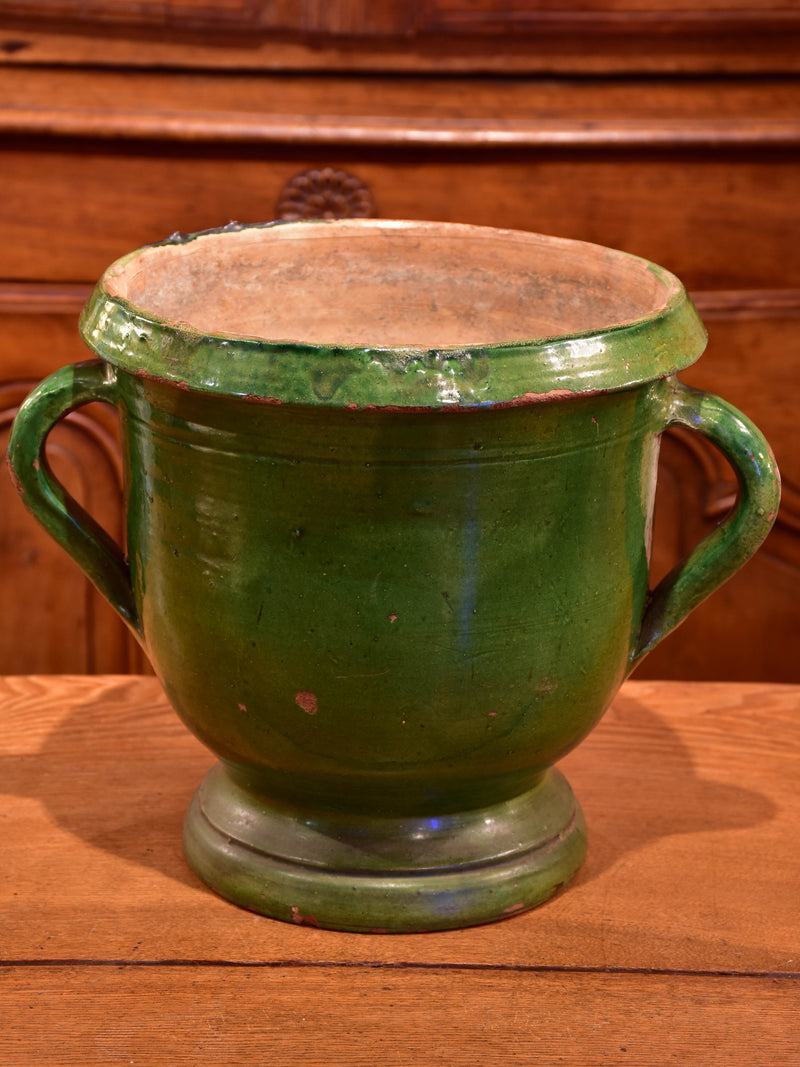 19th century Castelnaudary planter with green glaze