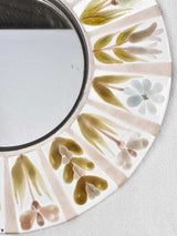 Colorfully Crafted Ceramics Border Round Mirror