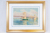 The Rhone River in Avignon with the pont d'Avignon - watercolor 18½" x 22½"
