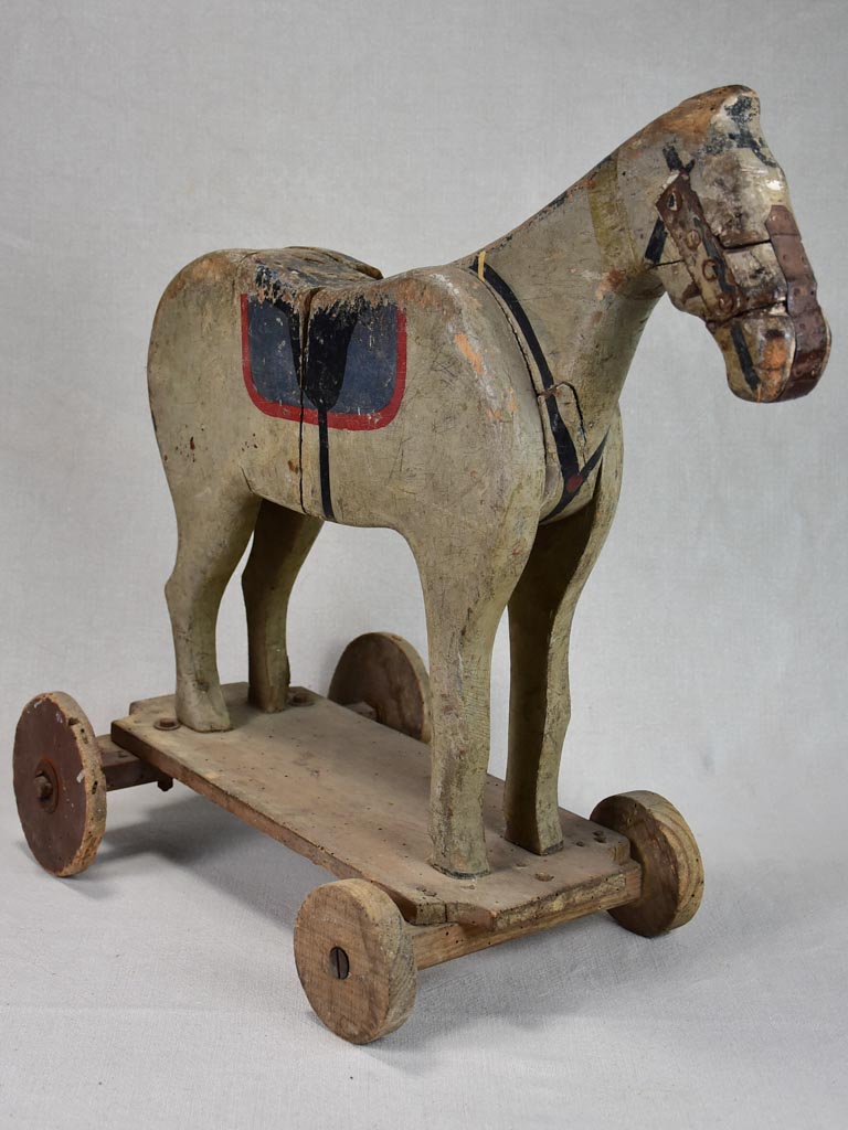 19th century French toy horse - pull toy