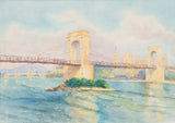 Signed watercolor of Rhone, aged feature