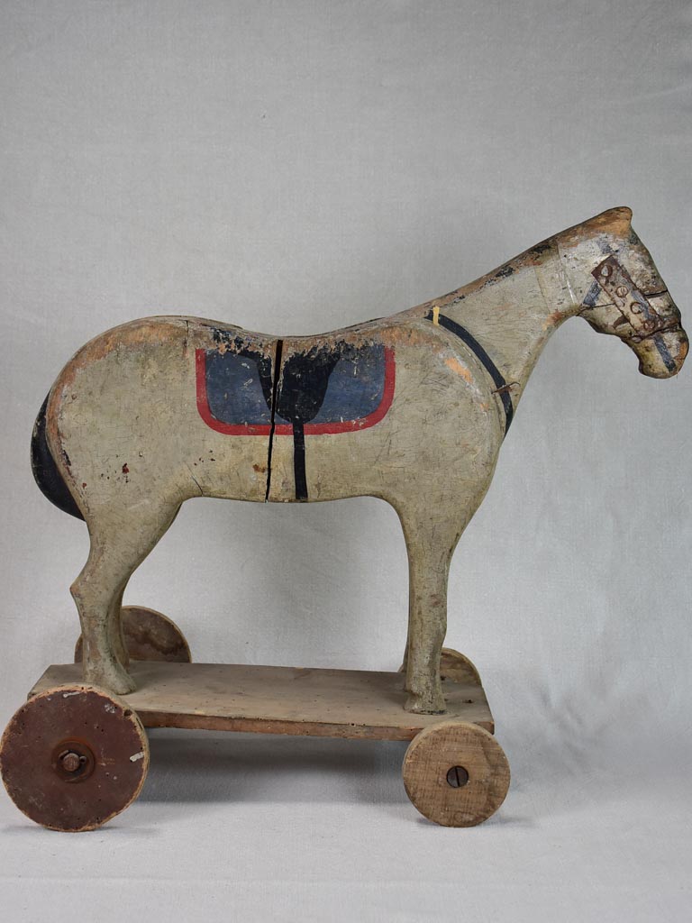 19th century French toy horse - pull toy