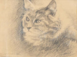 Authentic WWII period pencil cat sketch