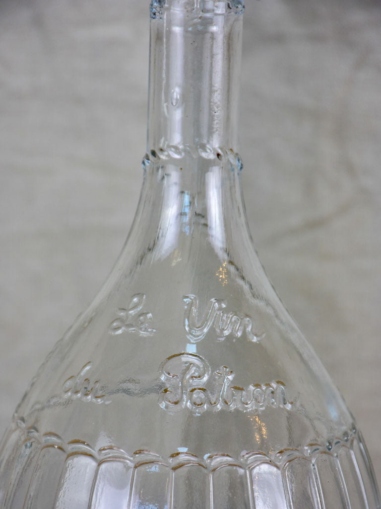 Vintage French bistro carafe, 'Le vin du Potron'