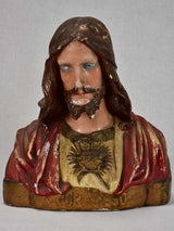 Vintage hand-painted religious plaster sculpture