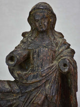 Antique French religious wooden sculpture of the Virgin Mary 16½"