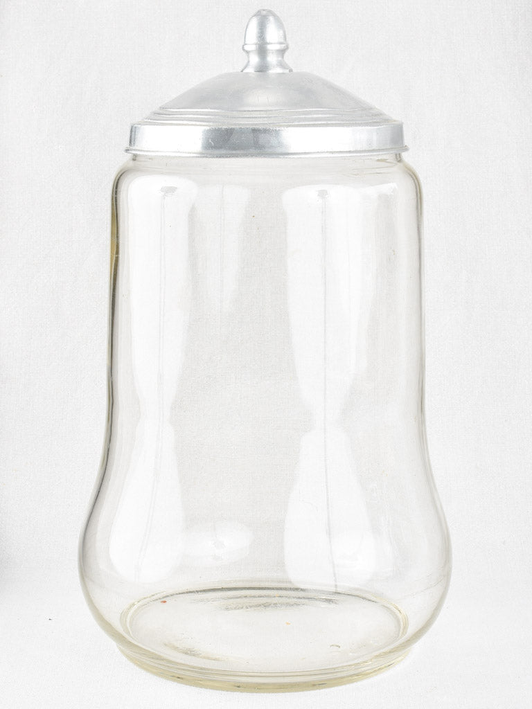 Aluminum-lidded large glass pâtisserie jar