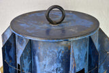 Antique French seed presentation stand with blue patina 24"