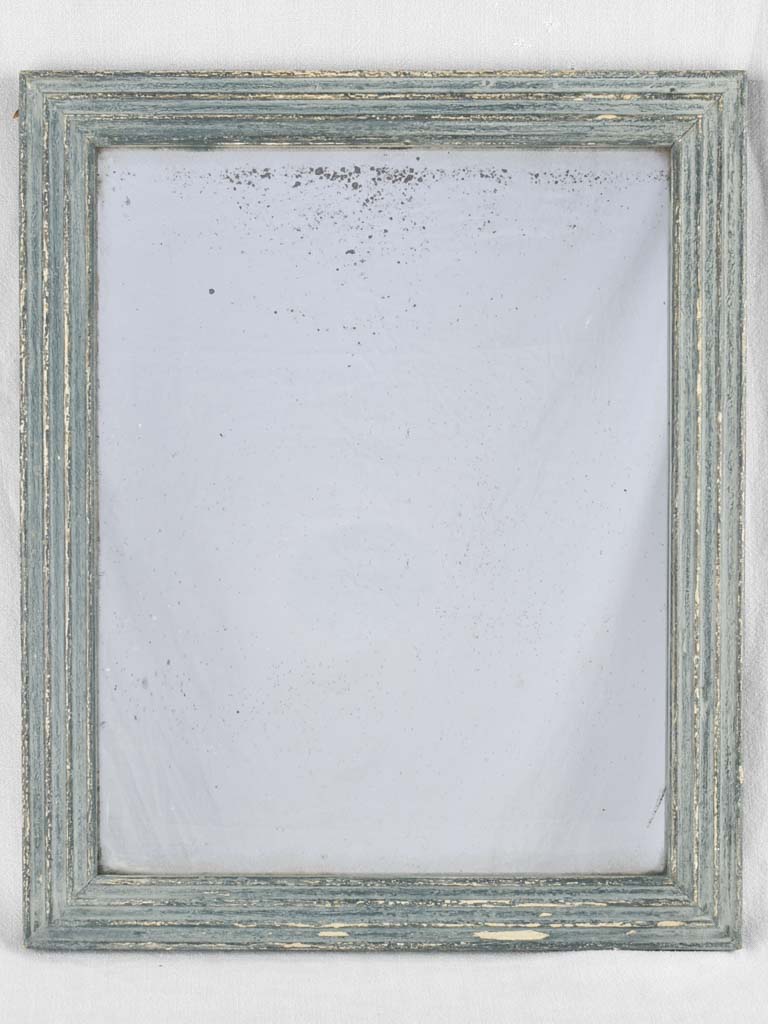 Louis XVI mirror with blue gray patina 20" x 24¾"